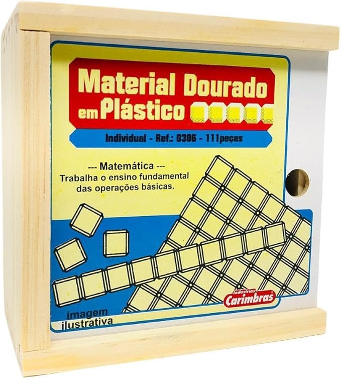 Material Dourado De Plástico Com Caixa De Madeira 111