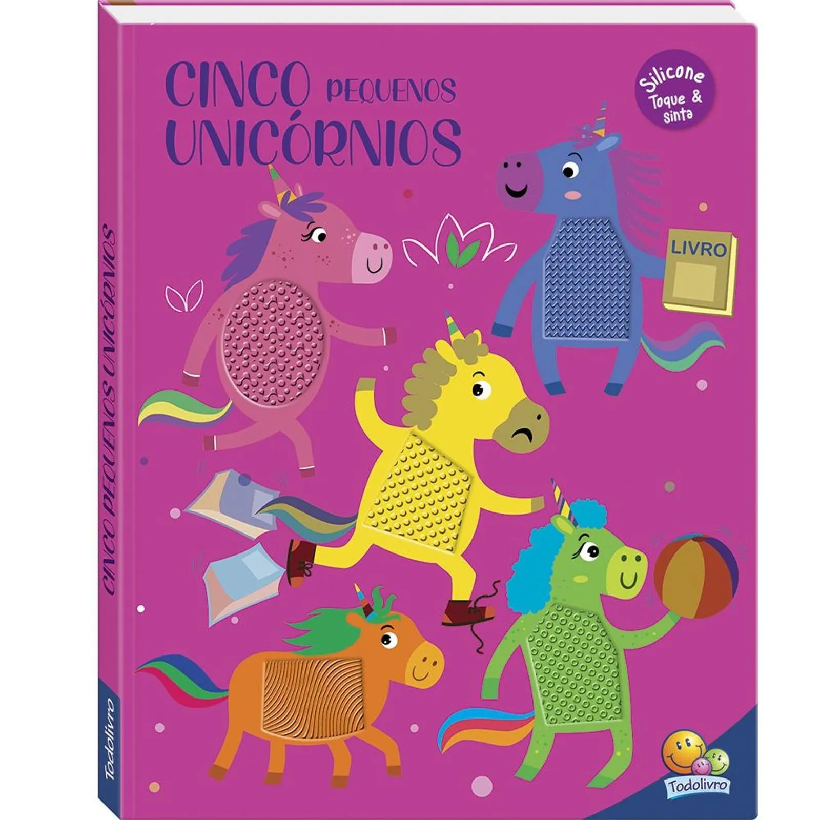 Um livro Toque & Sinta: Cinco pequenos unicórnios